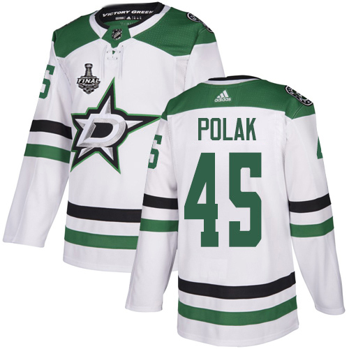 Adidas Stars #45 Roman Polak White Road Authentic Youth 2020 Stanley Cup Final Stitched NHL Jersey