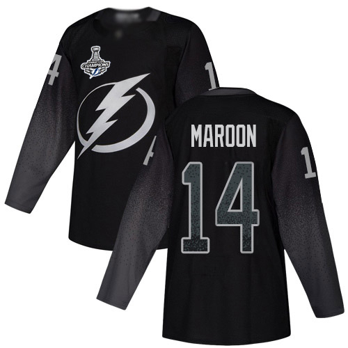 Adidas Lightning #14 Pat Maroon Black Alternate Authentic Youth 2020 Stanley Cup Champions Stitched NHL Jersey