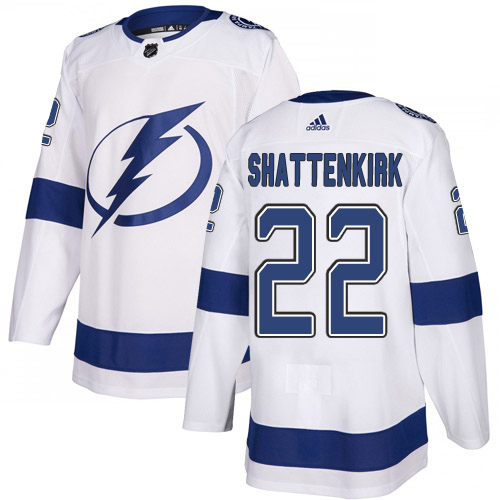 Adidas Lightning #22 Kevin Shattenkirk White Road Authentic Youth Stitched NHL Jersey