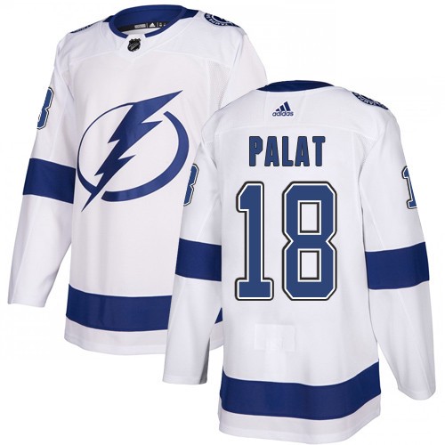 Adidas Lightning #18 Ondrej Palat White Road Authentic Stitched Youth NHL Jersey