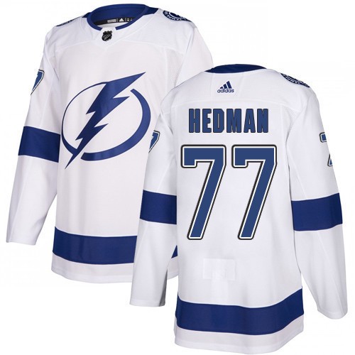 Adidas Lightning #77 Victor Hedman White Road Authentic Stitched Youth NHL Jersey
