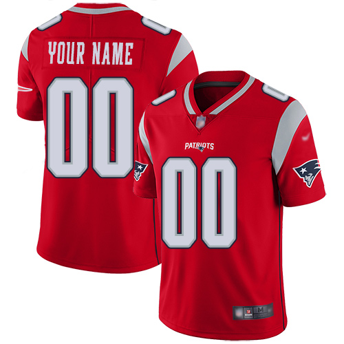 New England Patriots Customized Red Men's Stitched Football Limited Inverted Legend Jersey