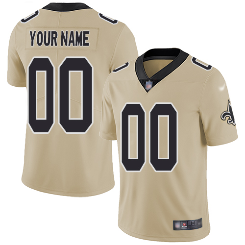New Orleans Saints Customized Gold Men's Stitched Football Limited Inverted Legend Jersey