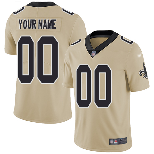 New Orleans Saints Customized Gold Men's Stitched Football Limited Inverted Legend Jersey New Orleans Saints Customized Gold Men's Stitched Football Limited Inverted Legend Jersey