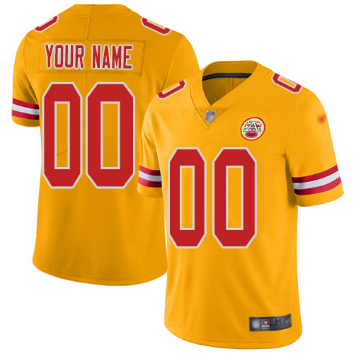 Kansas City Chiefs Customized Gold Men's Stitched Football Limited Inverted Legend Jersey