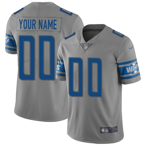Detroit Lions Customized Gray Men's Stitched Football Limited Inverted Legend Jersey