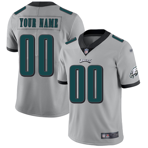 Philadelphia Eagles Customized Silver Men's Stitched Football Limited Inverted Legend Jersey