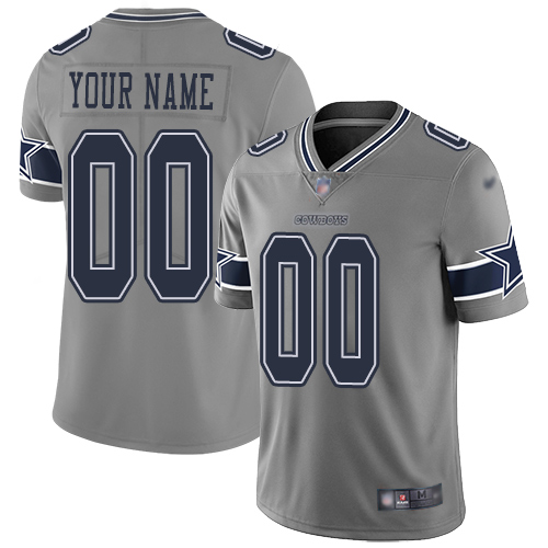 Dallas Cowboys Customized Gray Men's Stitched Football Limited Inverted Legend Jersey