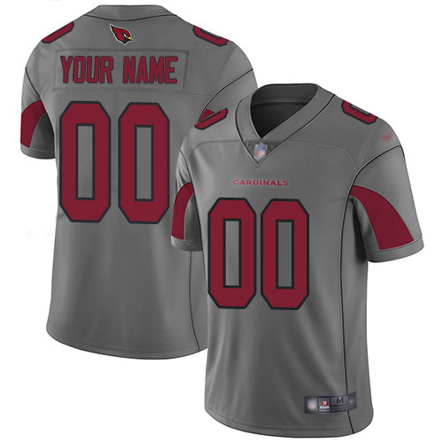 Arizona Cardinals Customized Silver Men's Stitched Football Limited Inverted Legend Jersey