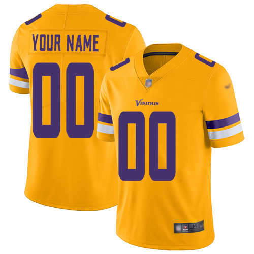 Minnesota Vikings Customized Gold Men's Stitched Football Limited Inverted Legend Jersey
