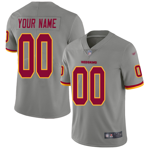 Washington Redskins Customized Gray Men's Stitched Football Limited Inverted Legend Jersey