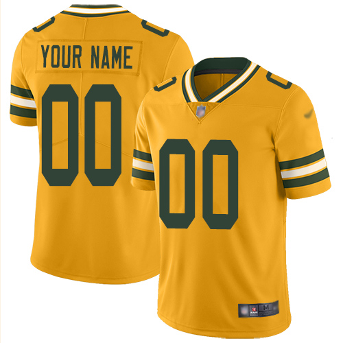 Green Bay Packers Customized Gold Men's Stitched Football Limited Inverted Legend Jersey
