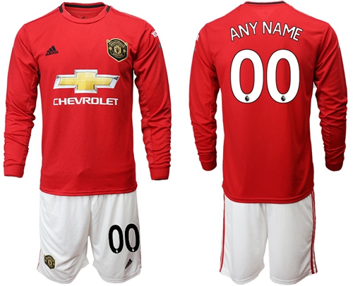 Manchester United Personalized Home Long Sleeves Soccer Club Jersey
