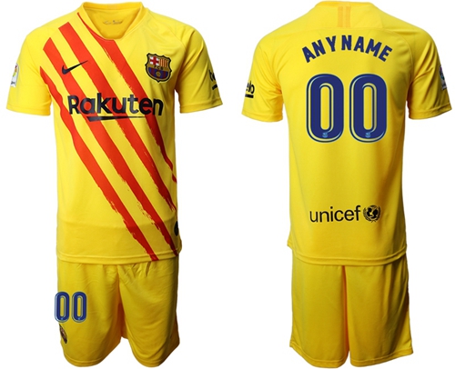 Barcelona Personalized Yellow Soccer Club Jersey