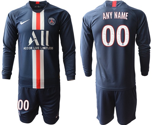Paris Saint-Germain Personalized Home Long Sleeves Soccer Club Jersey