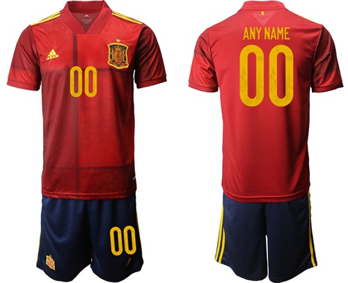 Spain Personalized Home Soccer Country Jersey