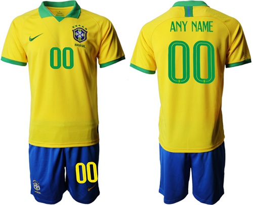 Brazil Personalized Home Soccer Country Jersey