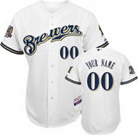 Cheap Milwaukee Brewers Customized white cool base home Jerseys For Sale