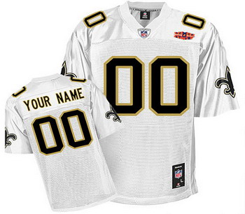 Cheap New Orleans Saints Super Bowl XLIV Customized Jerseys white For Sale
