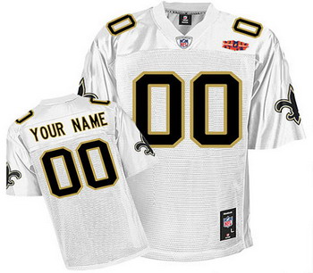 New Orleans Saints Super Bowl XLIV Customized Jerseys white
