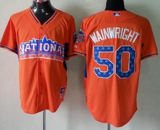 Cheap 2013 MLB ALL STAR National League St.Louis Cardinals 50 Adam Wainwright Orange MLB Jerseys For Sale