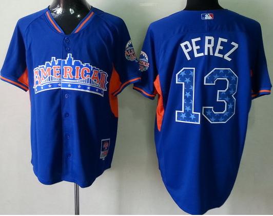 Cheap 2013 MLB ALL STAR American League Kansas City Royals 13 Salvador Perez Blue MLB Jerseys For Sale