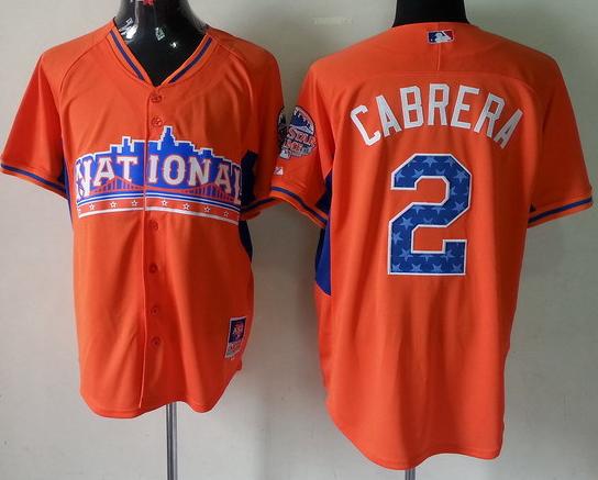 Cheap 2013 MLB ALL STAR National League San Diego Padres 2 Everth Cabrera Orange MLB Jerseys For Sale