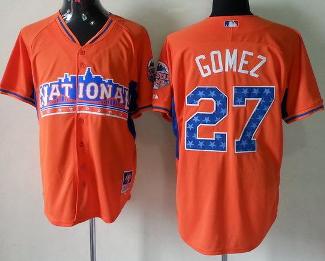 Cheap 2013 MLB ALL STAR National League Milwaukee Brewers 27 Carlos Gomez Orange MLB Jerseys For Sale