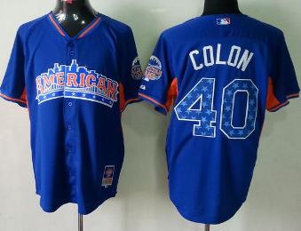 Cheap 2013 MLB ALL STAR American League Oakland Athletics 40 Bartolo Colon Blue MLB Jerseys For Sale