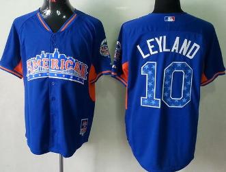 Cheap 2013 MLB ALL STAR American League Detroit Tigers 10 Jim Leyland Blue MLB Jerseys For Sale
