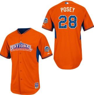Cheap 2013 MLB ALL STAR National League San Francisco Giants 28 Buster Posey Orange Jerseys For Sale