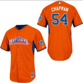 Cheap 2013 MLB ALL STAR National League Cincinnati Reds 54 Aroldis Chapman Orange Jerseys For Sale