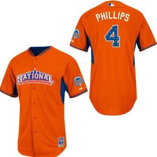 Cheap 2013 MLB ALL STAR National League Cincinnati Reds 4 Brandon Phillips Orange Jerseys For Sale