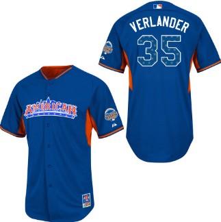 Cheap 2013 MLB ALL STAR American League Detroit Tigers 35 Justin Verlander Blue Jerseys For Sale