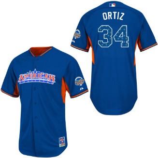 Cheap 2013 MLB ALL STAR American League Boston Red Sox 34 David Ortiz Blue Jerseys For Sale