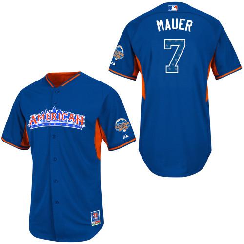 Cheap 2013 MLB ALL STAR American League Minnesota Twins 7 Joe Mauer Blue Jerseys For Sale