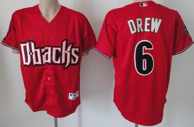 Arizona Diamondbacks 6 Drew Red MLB Baseball Jerseys