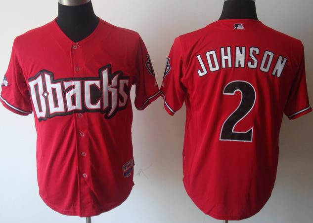Cheap Arizona Diamondbacks 2 Johnson Red Cool Base MLB Jerseys For Sale
