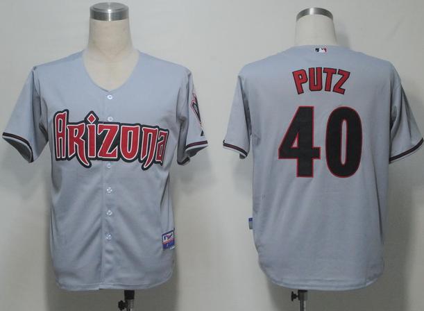 Cheap Arizona Diamondbacks 40 Putz Grey Cool Base MLB Jerseys For Sale