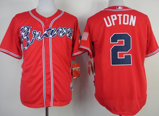 Cheap Atlanta Braves 2 B.J. Upton Red Cool Base MLB Jersey 2014 New Style For Sale