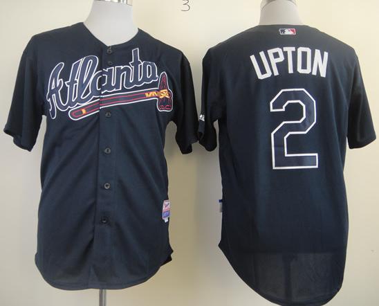 Atlanta Braves 2 B.J. Upton Dark Blue Cool Base MLB Jerseys
