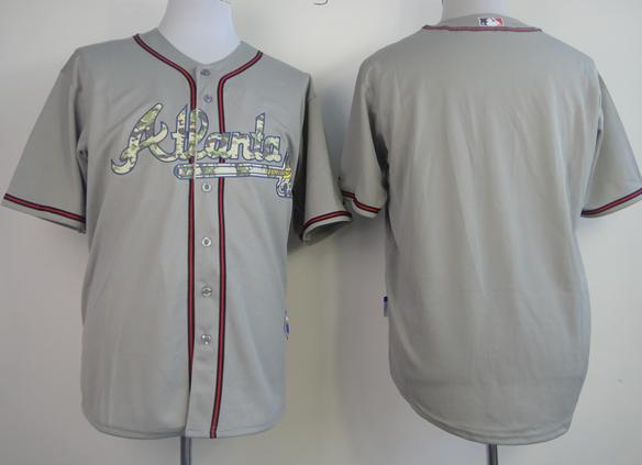 Atlanta Braves Blank Grey Cool Base MLB Jersey Camo Number Atlanta Braves Blank Grey Cool Base MLB Jersey Camo Number