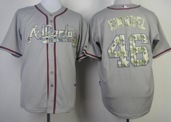 Cheap Atlanta Braves 46 Craig Kimbrel 2013 USMC Grey Cool Base MLB Jersey Camo Number For Sale
