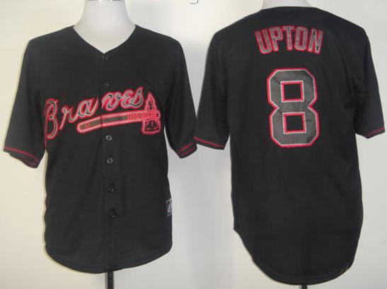 Cheap Atlanta Braves 8 Upton Black Fashion MLB Jerseys For Sale