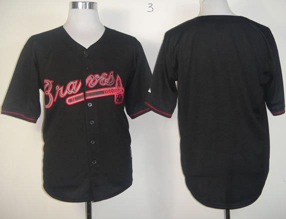 Atlanta Braves Blank Black Fashion MLB Jerseys