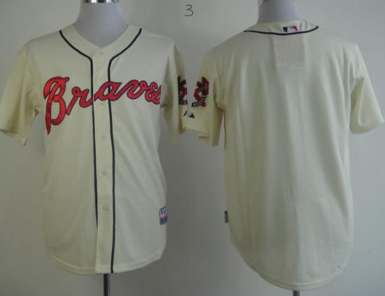 Cheap Atlanta Braves Blank Cream Cool Base MLB Jersey For Sale