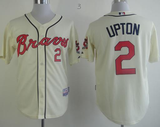 Cheap Atlanta Braves 2 B.J. Upton Cream Cool Base MLB Jerseys For Sale
