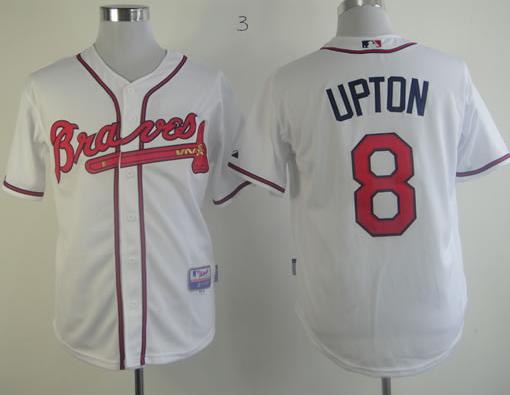 Atlanta Braves 8 Upton White Cool Base MLB Jerseys