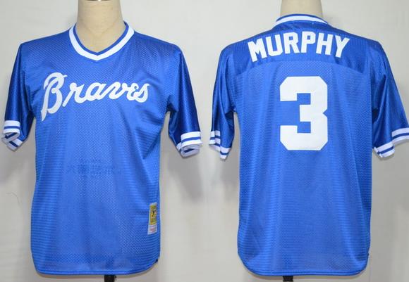 Cheap Atlanta Braves 3 Dale Murphy Blue M&N MLB Jerseys For Sale