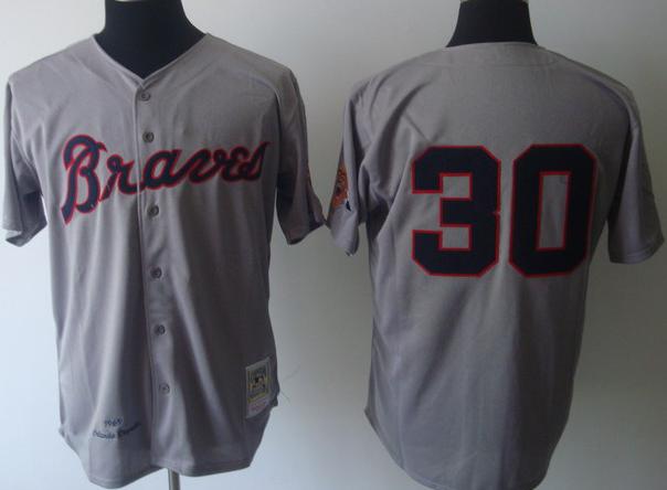 Atlanta Braves 30 Orlando Cepeda Gray 1969 Throwback MLB Jersey